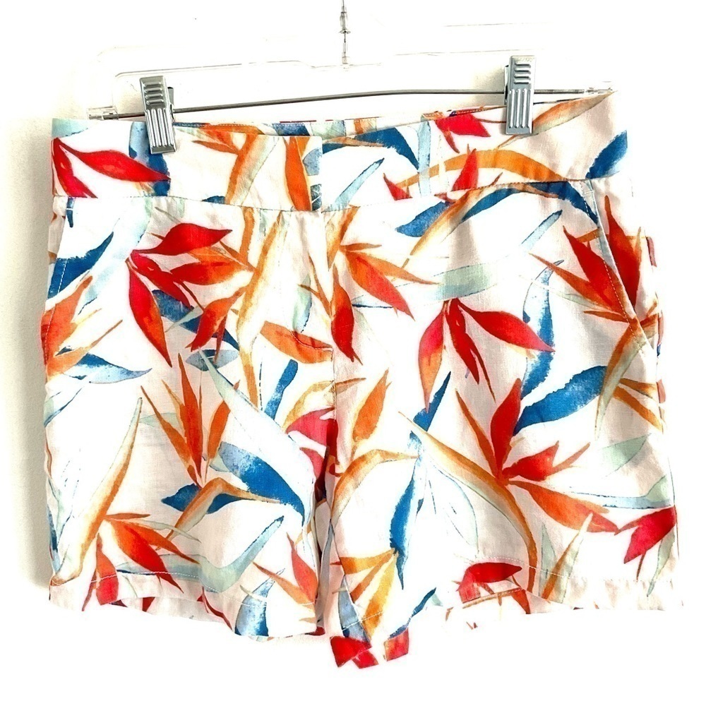 Tommy Bahamas women’s floral Print 100% linen shorts size 0